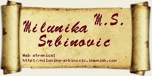 Milunika Srbinović vizit kartica